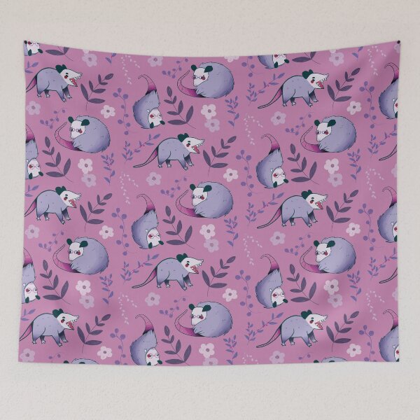Item preview, Possum - Cute Purple and Pink Cartoon Animal Pattern designed and sold by TheRainbowRoom.