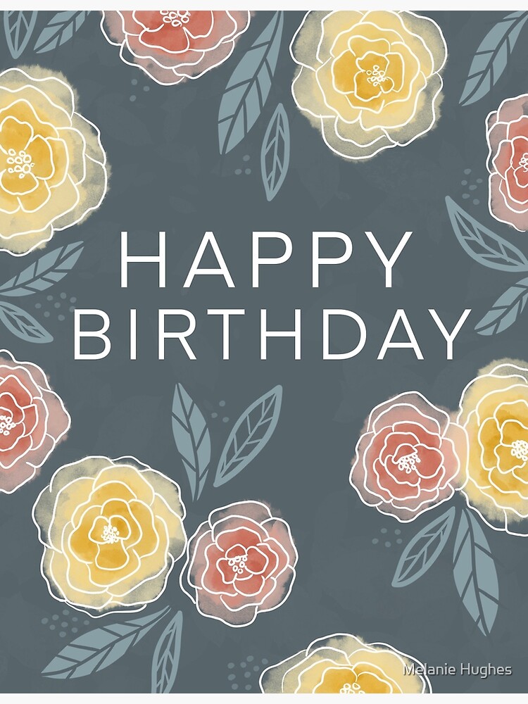 Happy Birthday Card with Flowers, Happy Birthday Flower Card