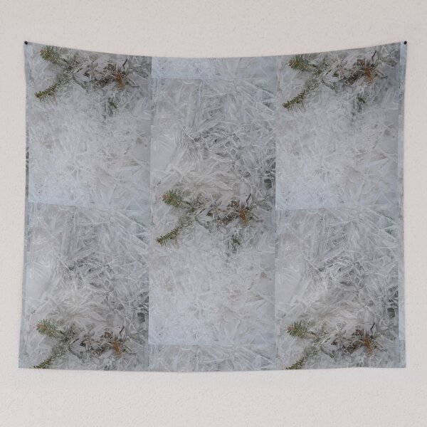 Item preview, Winter Ice Patterns On Surface of a Puddle with Embedded Fir Needles designed and sold by Steven Holt.