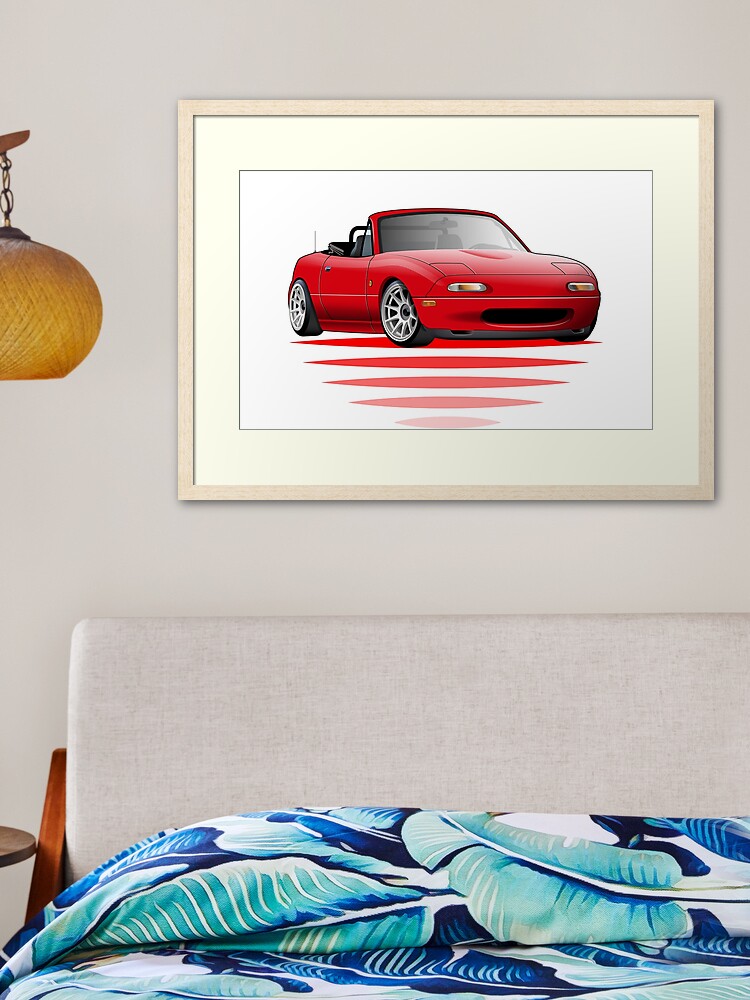 Thumbnail 2 of 7, Framed Art Print, JDM convertible roadster design NA designed and sold by mmg1design.