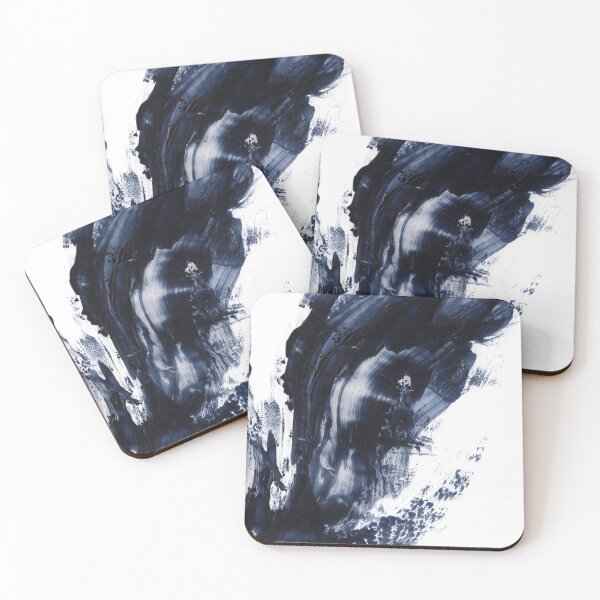 Item preview, Dark Navy Gray Acrylic Abstract Painting designed and sold by Elizabeth  Karlson.