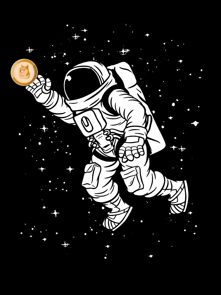 Thumbnail 3 von 3, Tuch, Astronaut Reaching For Dogecoin To The Moon Doge Crypto Gear designt und verkauft von DynamicDesign.
