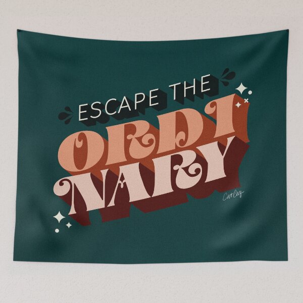 Item preview, Escape the Ordinary – Teal & Peach designed and sold by Cat Coquillette.
