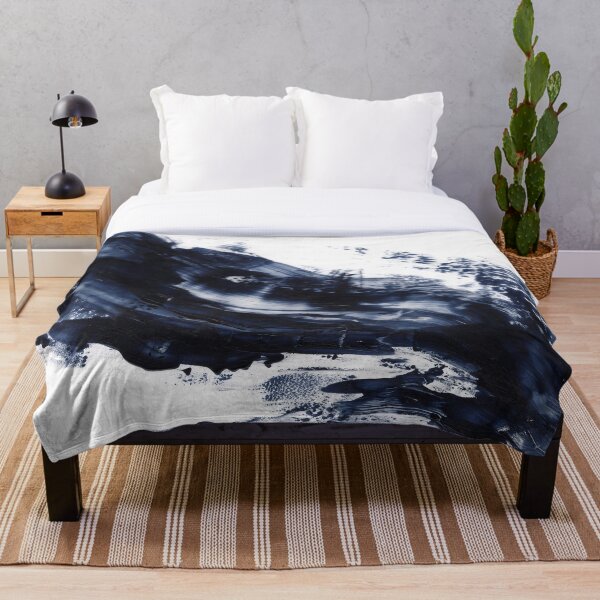 Item preview, Navy Blue Gray Acrylic Abstract Painting- Horizontal designed and sold by Elizabeth  Karlson.