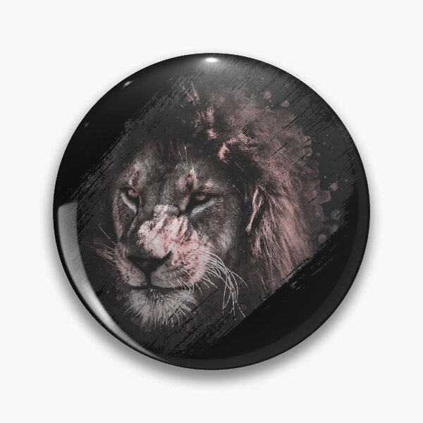 Item preview, Watercolor lion scratched and menacing designed and sold by Viktella.