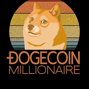 Imagen de la obra Dogecoin Millionaire Retro Sunset Cryptocurrency Doge Dog Gear de DynamicDesign