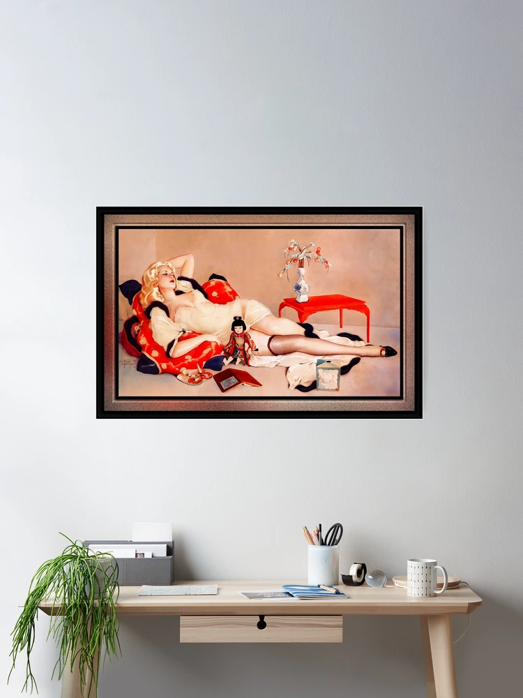 Fleurs du Mal by Alberto Vargas Pin-Up Girl Vintage Artwork Room Decor Poster Art Print