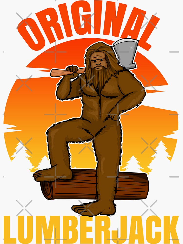 Lumberjack Bigfoot Sasquatch Yeti Axe Man | Sticker