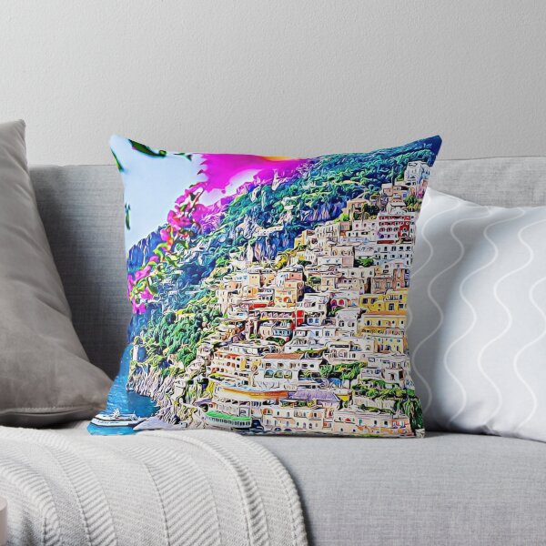 The beautiful Italian coast Throw Pillow