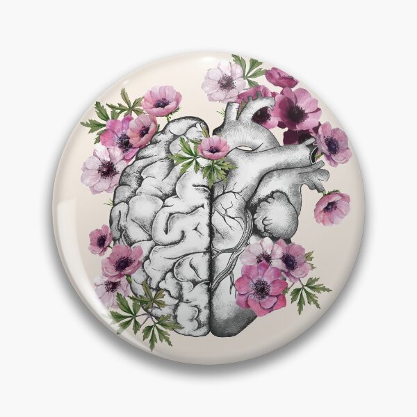 Item preview, Right balance between head and brain or heart, drawing anemones flowers anemoneus ,watercolor style designed and sold by Collagedream.