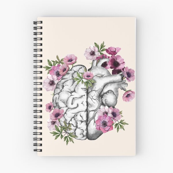 Item preview, Right balance between head and brain or heart, drawing anemones flowers anemoneus ,watercolor style designed and sold by Collagedream.