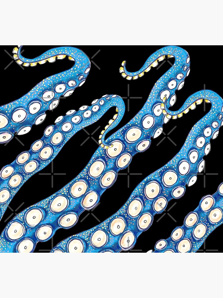Disover Blue Kraken Octopus Tentacles Ink Art Socks