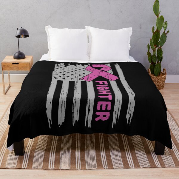 Item preview, American Flag cancer awareness Gift - pink ribbon Cancer fighter - breast cancer fighter gift support designed and sold by oussama dif.