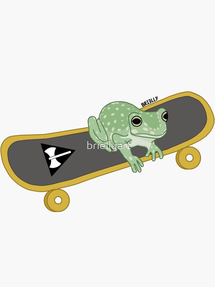 "skateboard frog" Sticker for Sale by briellyart Redbubble