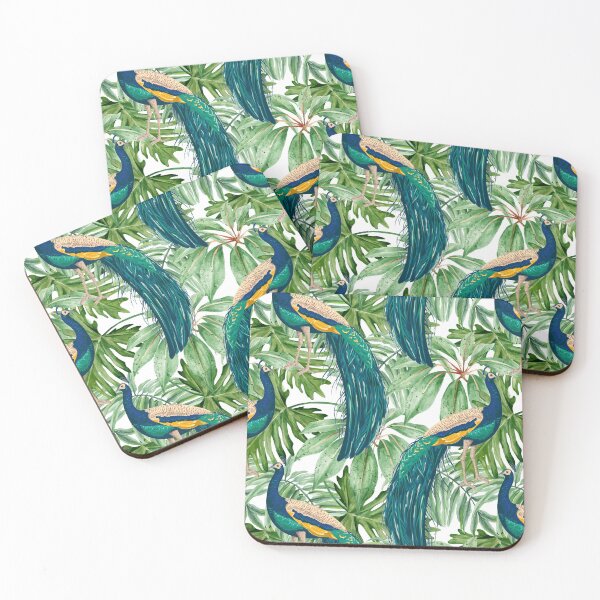 Item preview, Peacock And Monstera Pattern designed and sold by virillanissa.