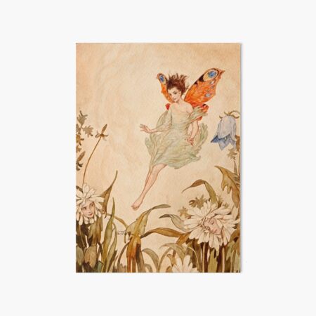 Fairy in a Purple Flower Garden Victorian Vintage Style Watercolor -  Vintage Fairy - Sticker