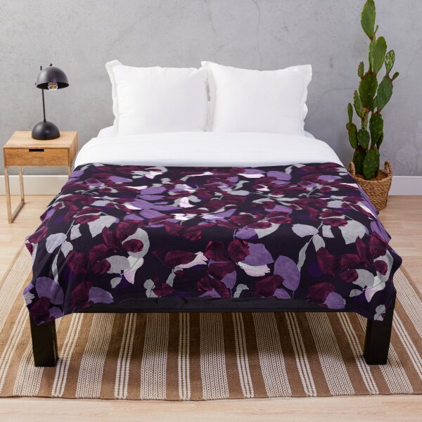 Item preview, Leaves Flower Pattern Purple designed and sold by Robin Jensen.