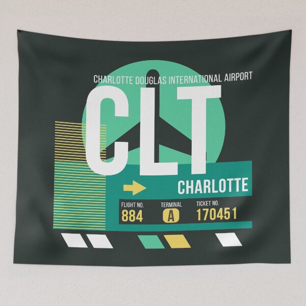 Item preview, Charlotte (CLT) Airport Code Baggage Tag designed and sold by SLAG-Creative.