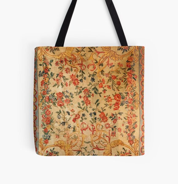 Aubusson Antique French Tapestry Print Tote Bag by Vicky Brago