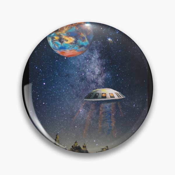 Item preview, UFO And Planet In Night Sky designed and sold by Mizjean.