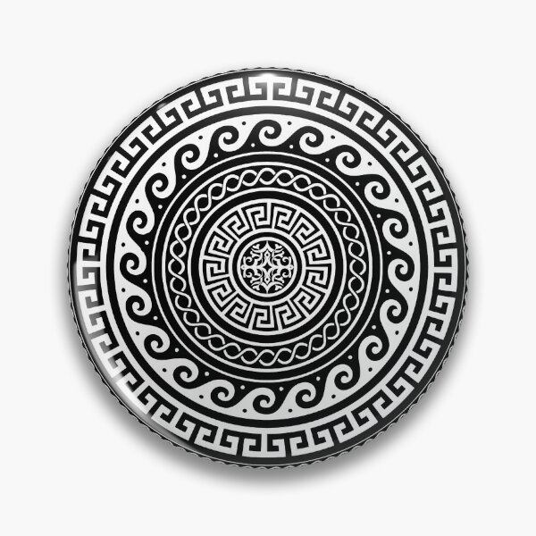 Item preview, Black White Meander Greek Key designed and sold by Yiorgos Designs.