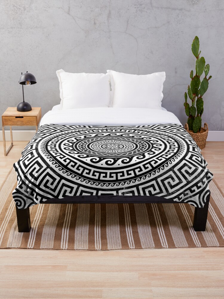 Greek key throw discount blanket