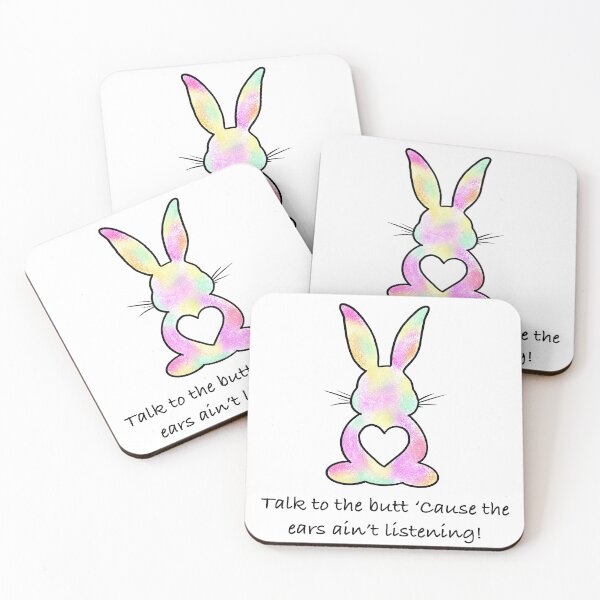 Item preview, Talk to the butt ‘cause the ears ain’t listening cute funny pastel glitter Easter bunny  designed and sold by AlexisNox.