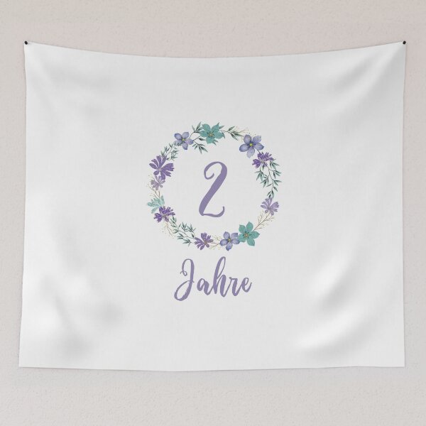 Item preview, 2nd birthday gift girl, purple pastel flowers designed and sold by Blue-Fairy.