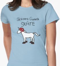 Skaters Gonna Skate (Unicorn Roller Derby) Women's Fitted T-Shirt