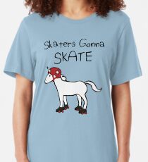 Skaters Gonna Skate (Unicorn Roller Derby) Slim Fit T-Shirt