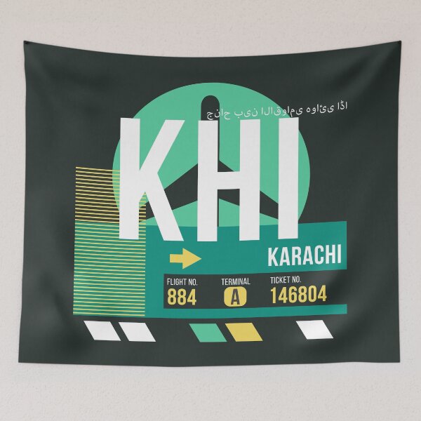 Item preview, Karachi (KHI) Airport Code Baggage Tag designed and sold by SLAG-Creative.