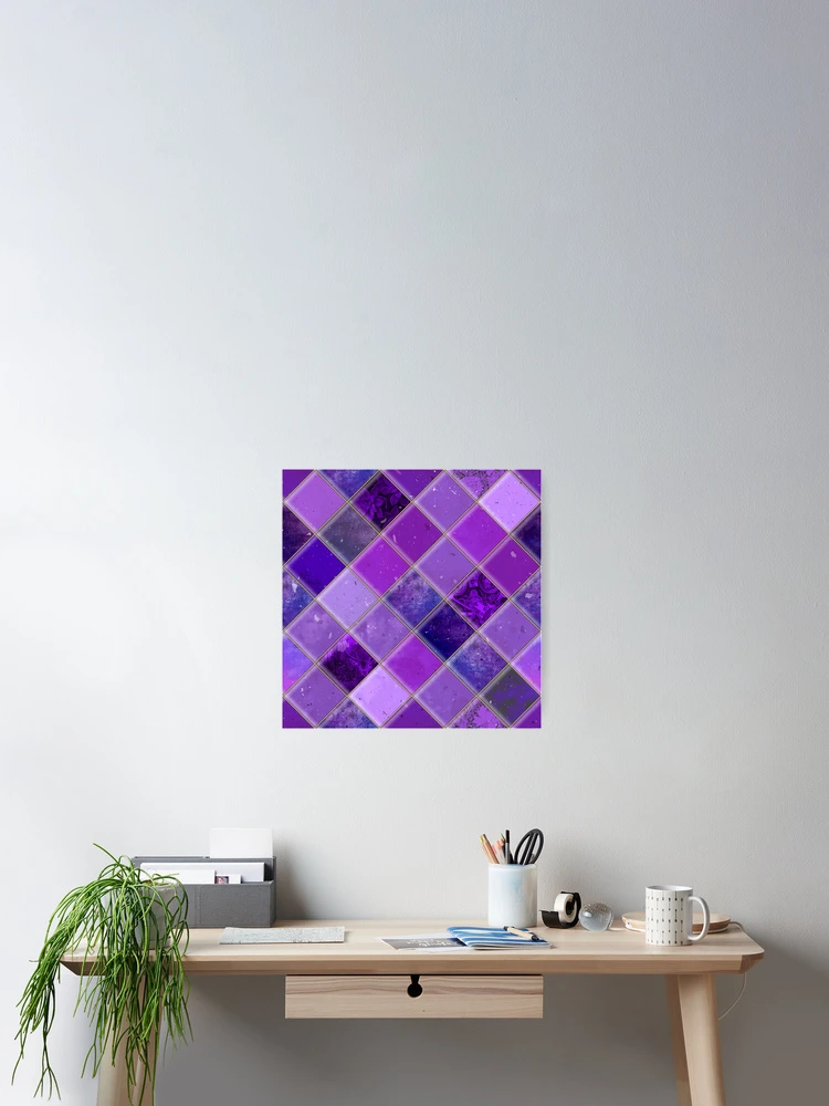 Thumbnail 2 of 3, Poster, Pink/Purple Tile Pattern designed and sold by DifferentCreate.
