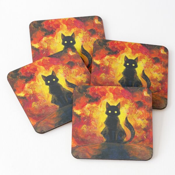 Item preview, Black Cat good luck Cats feline lovers Horror fire designed and sold by Coolstuff4you71.