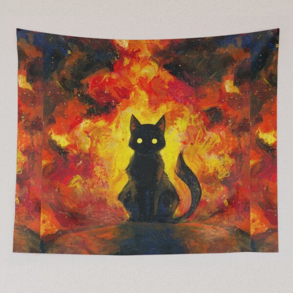 Item preview, Black Cat good luck Cats feline lovers Horror fire designed and sold by Coolstuff4you71.