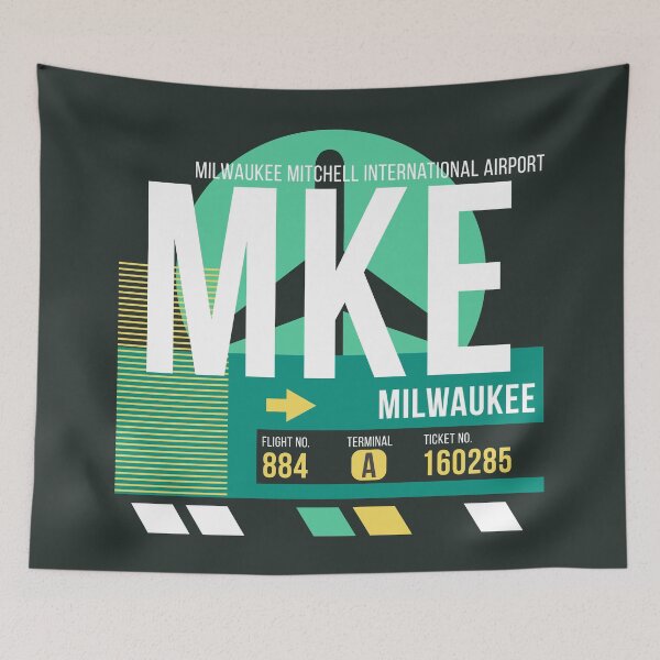 Artikelvorschau, Milwaukee (MKE) Flughafencode Gepäckanhänger entworfen und verkauft von SLAG-Creative.