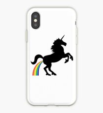 Einhorn Rainbow Poo (schwarzes Design) iPhone-Hülle & Cover