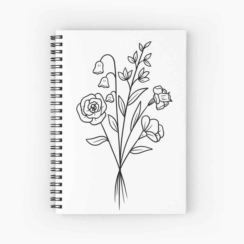 Simple abstract Flower bouquet drawing 
