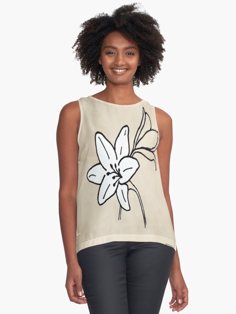 Thumbnail 1 of 6, Sleeveless Top, Lenormand Lilies Card - Hand Drawn designed and sold by TheMaverickSage.