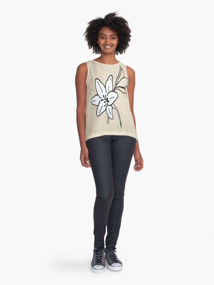 Thumbnail 3 of 6, Sleeveless Top, Lenormand Lilies Card - Hand Drawn designed and sold by TheMaverickSage.
