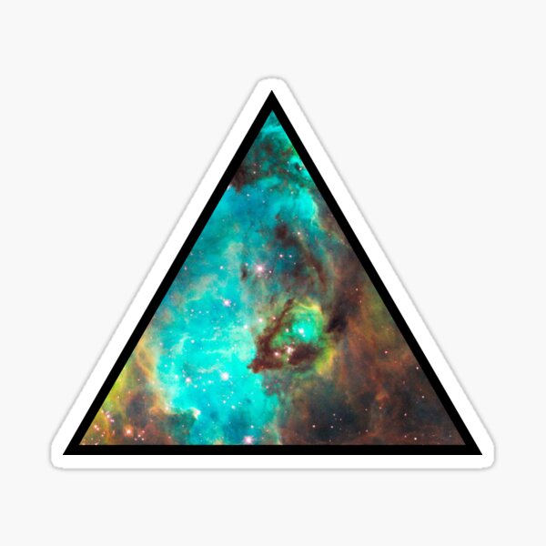 Green Galaxy Triangle Sticker