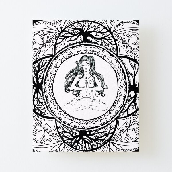 Divine Feminine And Tree Of Life Mandala Canvas Mounted Print