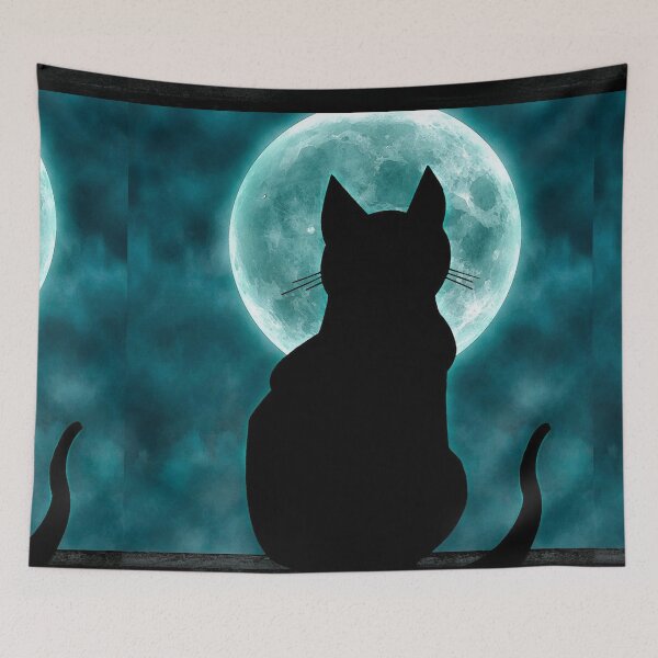 Item preview, Black Cat good luck Cats feline lovers Horror Moon designed and sold by Coolstuff4you71.
