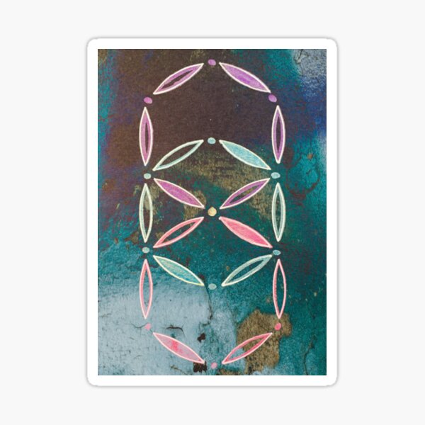 Item preview, Mandala extract of flower of life spiritual and zen universal symbol of gratitude, benevolence and abundance - urbex wall and rainbow designed and sold by Les Petites Bouilles • Sophie D..
