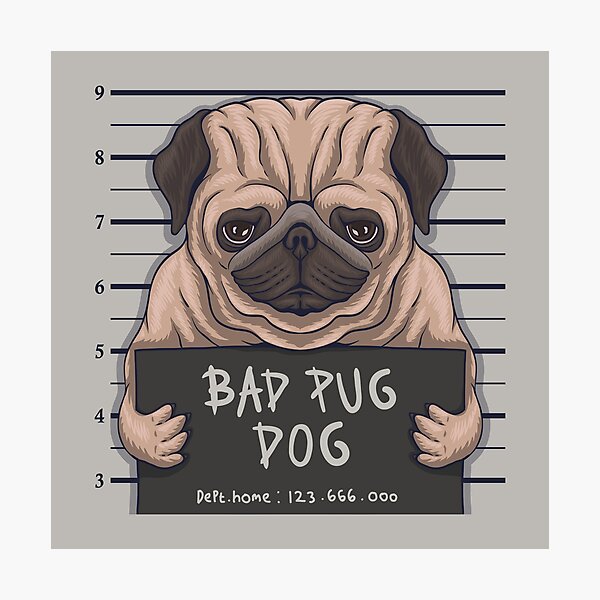 Item preview, Bad Pug Dog  designed and sold by TeesMii.