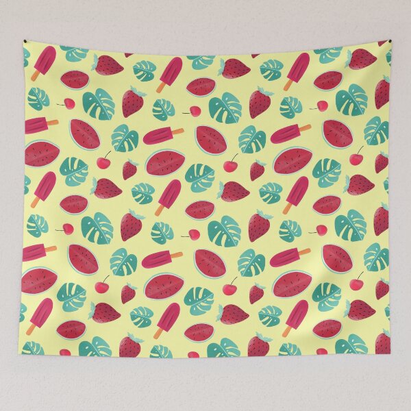 Item preview, summer monstera leaf lolly strawberry pattern design designed and sold by ScarletWild.
