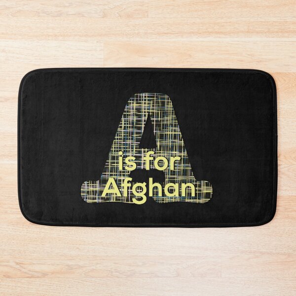 Item preview, A is for Afghan Hound Dog Alphabet Black Grid Monogram designed and sold by AMSonArt.