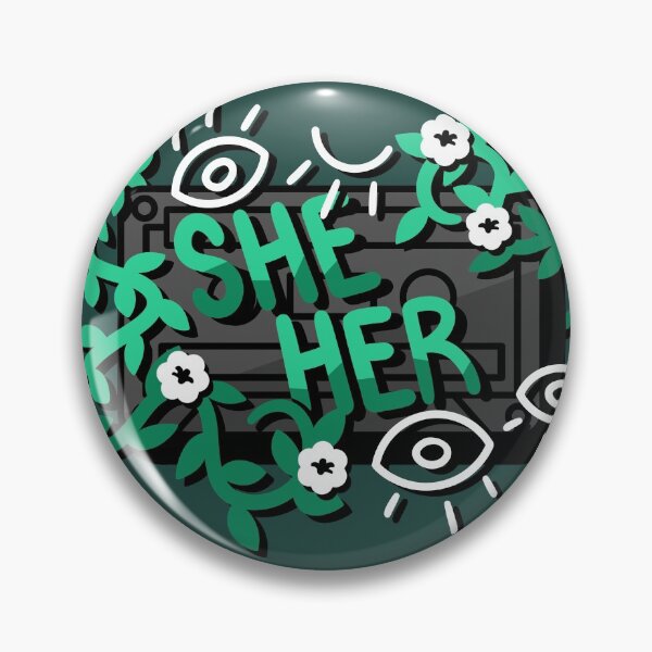 Item preview, She/Her Pronouns - Gray/Green designed and sold by rollingtape.