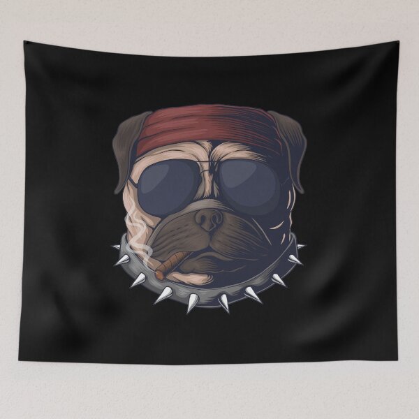 Item preview, Pug Dog Head Smoking designed and sold by TeesMii.