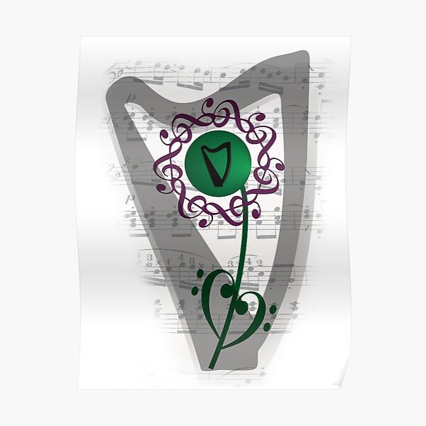 Musical Spring Harp Poster