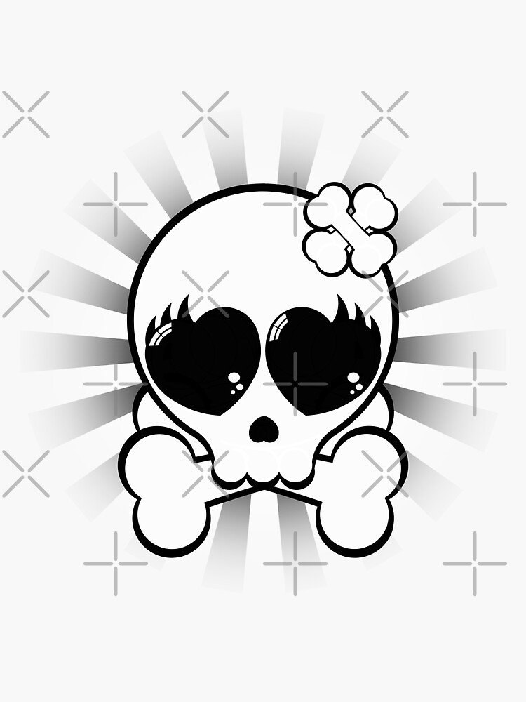 Cute Skull And Crossbones Stickers, Magnet